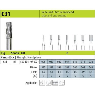 SURGERY C31 / 014 HP - CARBIDE BURS 5pcs - JOTA