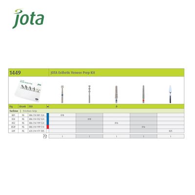 1449 - VENEER PREPARATION KIT | ( 5 Burs + Holder ) - JOTA