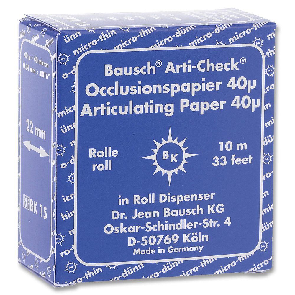 ARTICULATING PAPER | DISPENSER ROLL -THICKNESS : 40µ | - BAUSCH