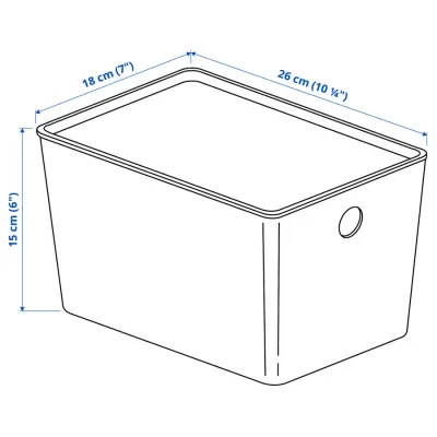 KUGGIS - ORGANISER TRAY with LID ( 18 x 26 x 15cm ) - IKEA
