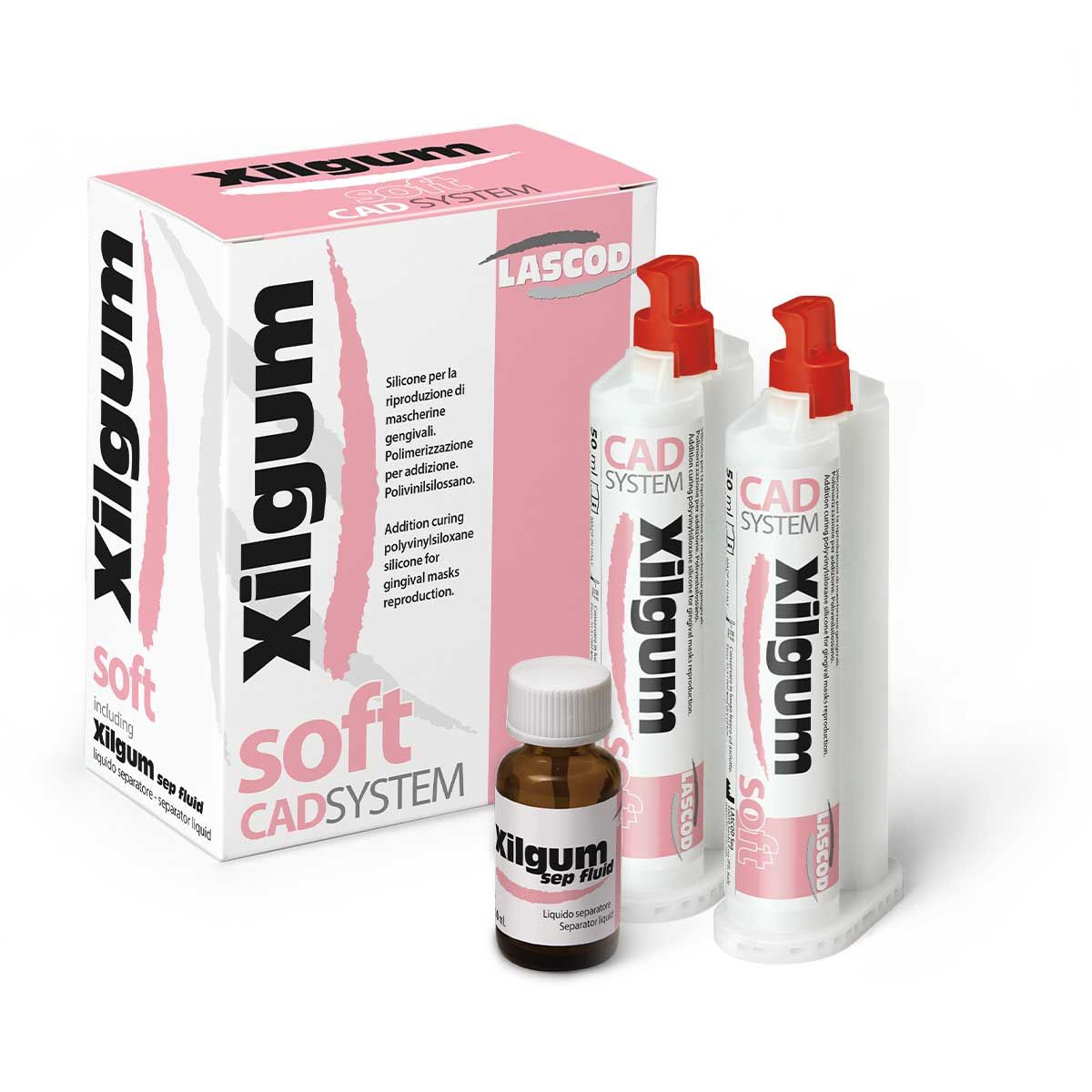 GINGIVAL MASK SILICONE MATERIAL |  XILGUM - SOFT ( 2 x 50ml ) - LASCOD