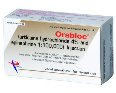 LOCAL ANESTHESIA 4% ORABLOC ARTICANE ( 50 Ampules x 1.8ml ) - PIERREL LOCAL ANESTHESIA 4% ORABLOC ARTICANE ( 50 Ampules x 1.8ml ) - PIERREL