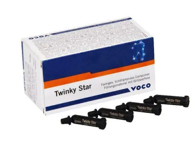 BULK FILL FLOWABLE COMPOSITE ( Light Cured with GLITTER EFFECT ) | TWINKY STAR ( 0.25gm x 25 Tips ) - VOCO