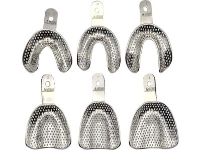 EDENTULOUS IMPRESSION TRAYS ( SS ) (S,M,L) - 6pcs SET - CROSSTEX