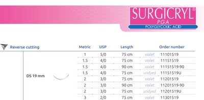 SURGICRYL - PGA ( Reverse Cutting ) - SMI ( ABSORBABLE )