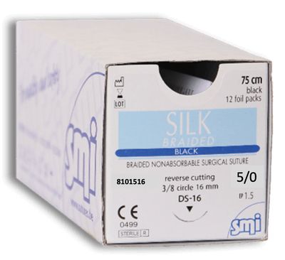 SILK - BLACK ( Reverse Cutting ) - SMI (NON ABSORBABLE )