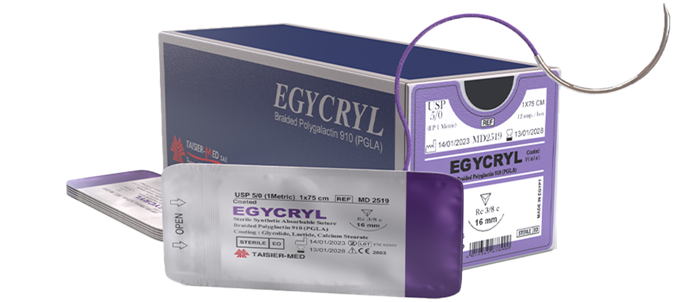 EGYCRYL - PGA 910 ( Reverse Cutting ) - TAISIER-MED ( ABSORBABLE )
