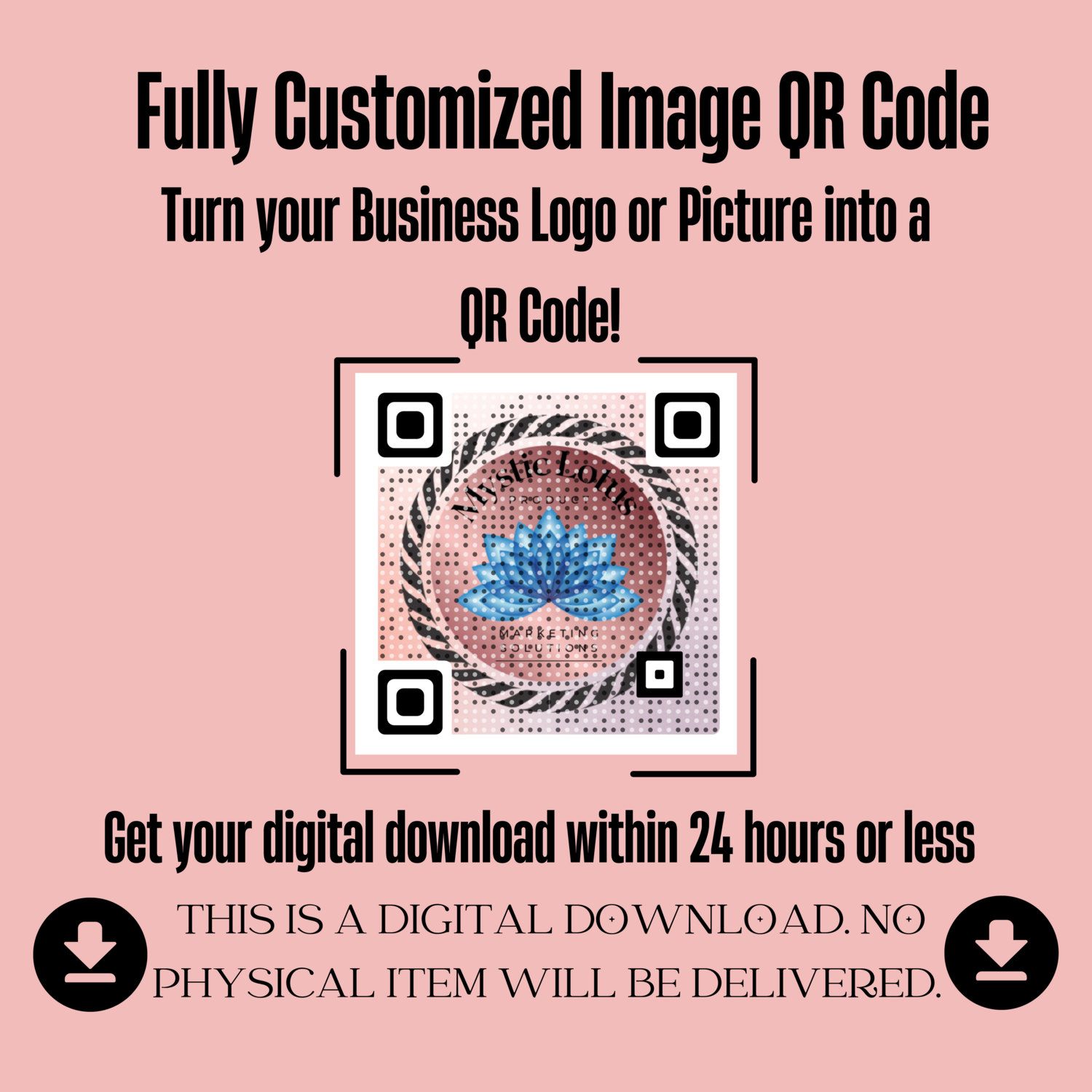 CUSTOM Image QR Code | For Website, Small Business, Scan to Pay, Social Media| Use your Image or Logo | Never Expires| Fast Delivery |