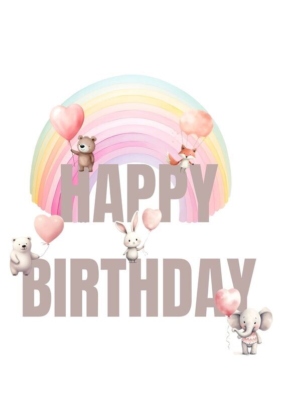 Happy Birthday Rainbow Friends UV DTF