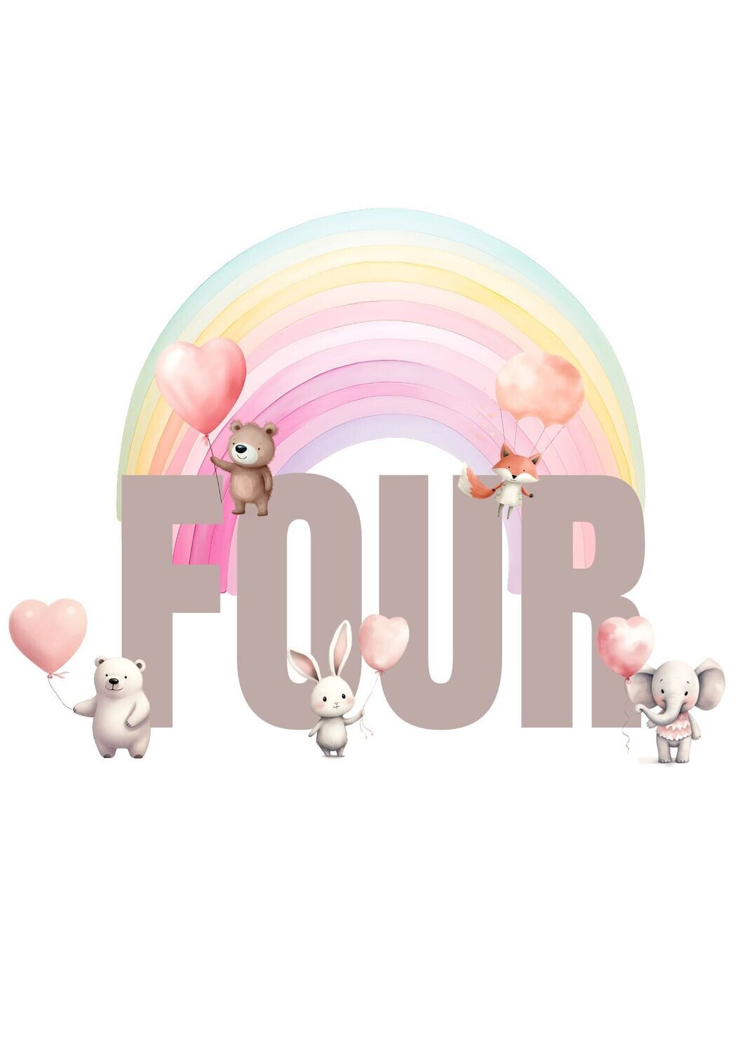 Happy Birthday Rainbow 4 UV DTF