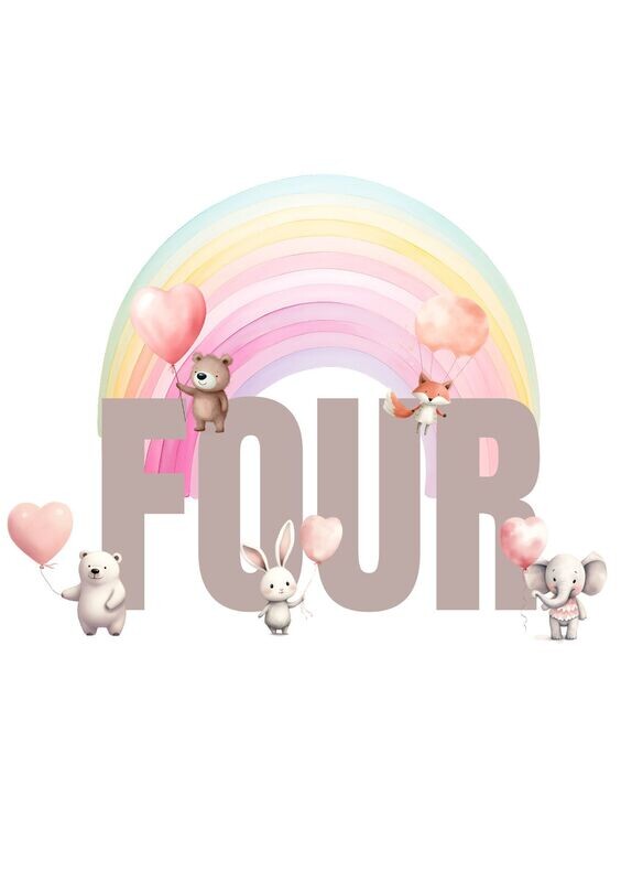 Happy Birthday Rainbow 4 UV DTF