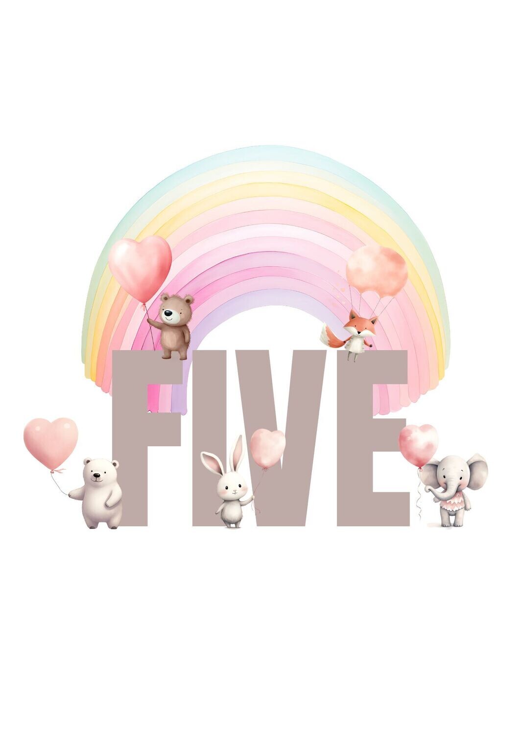 Happy Birthday Rainbow 5 UV DTF