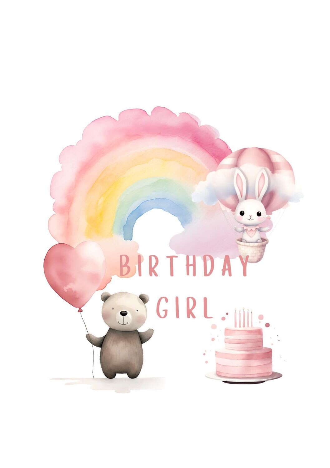 Birthday Girl Rainbow UV DTF