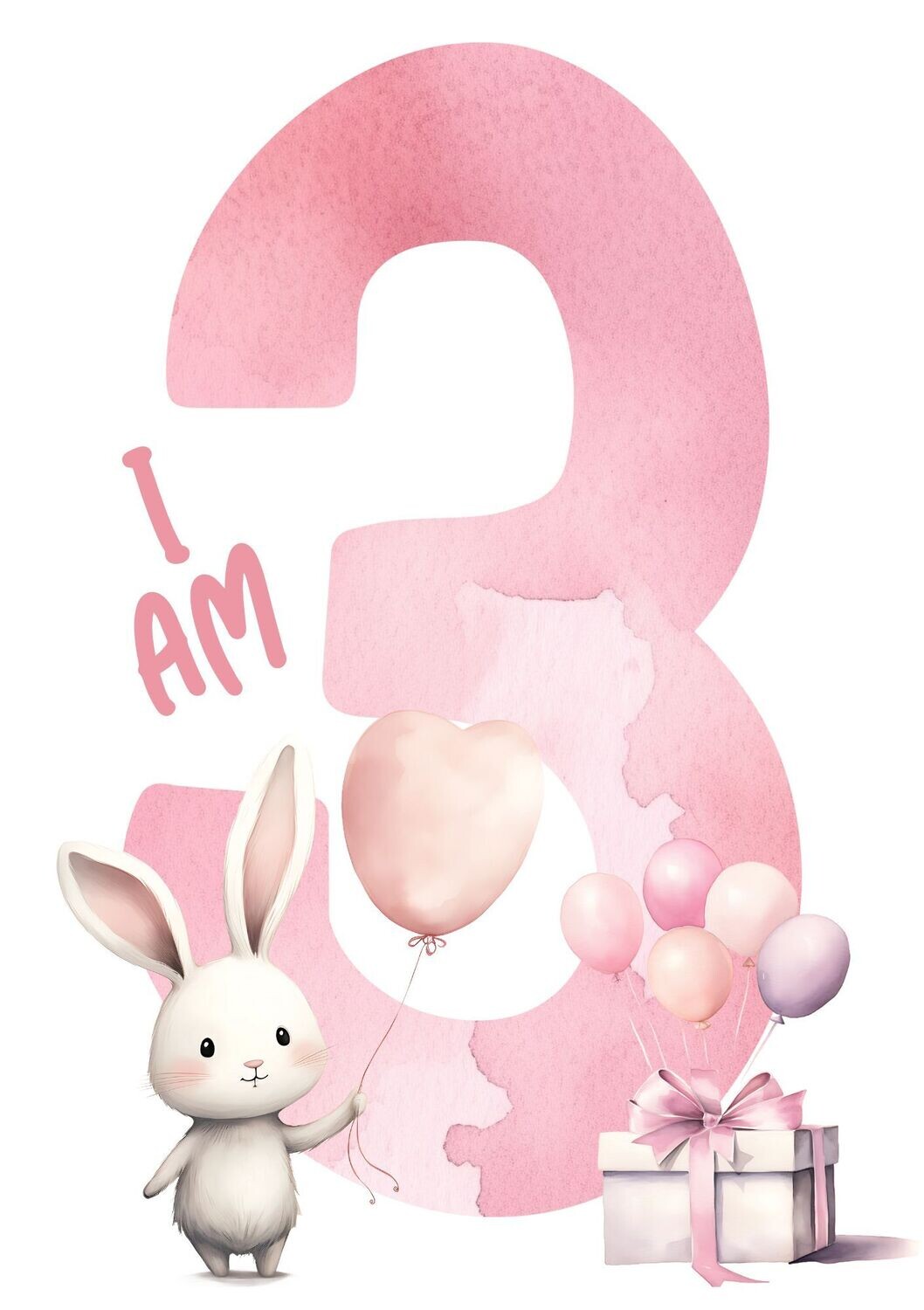 I Am 3 Bunny DTF