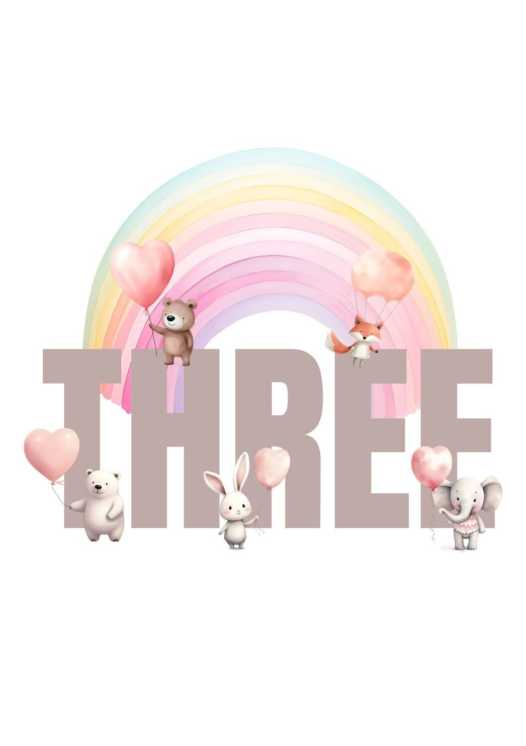 Happy Birthday Rainbow 3 UV DTF