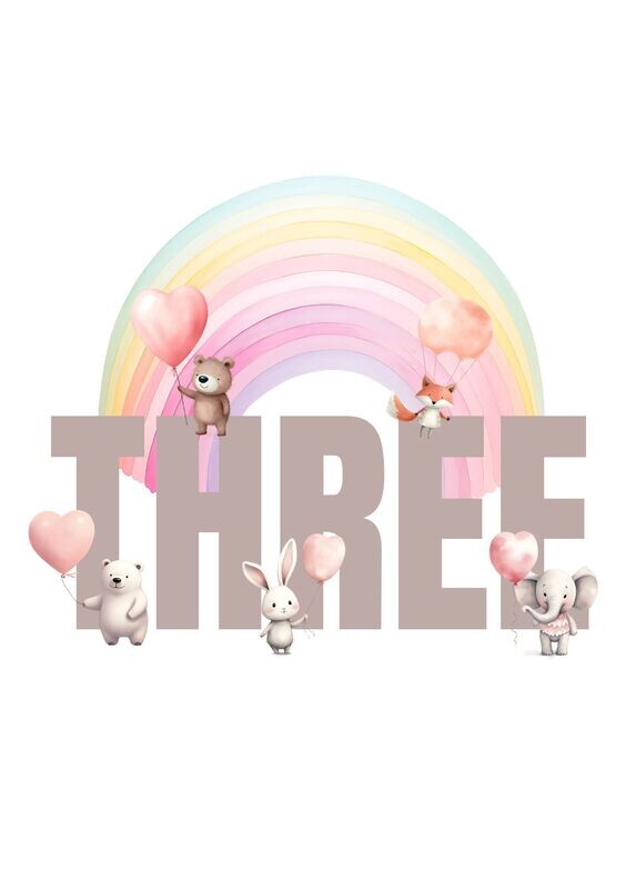 Happy Birthday Rainbow 3 UV DTF