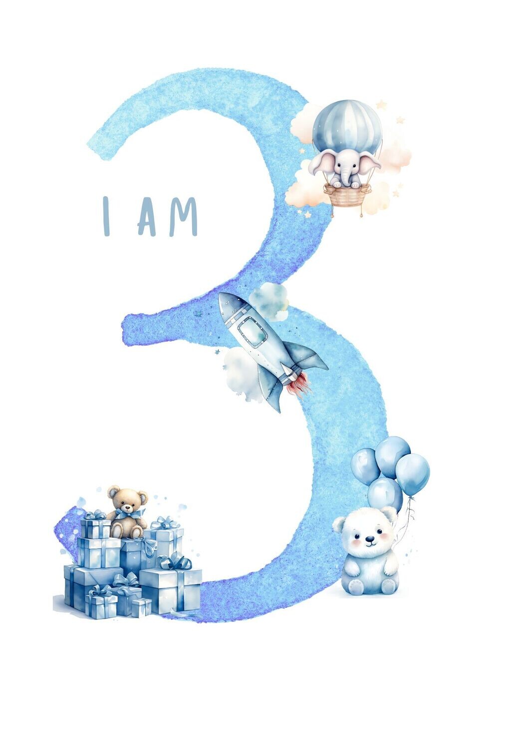 Blue I Am 3 DTF