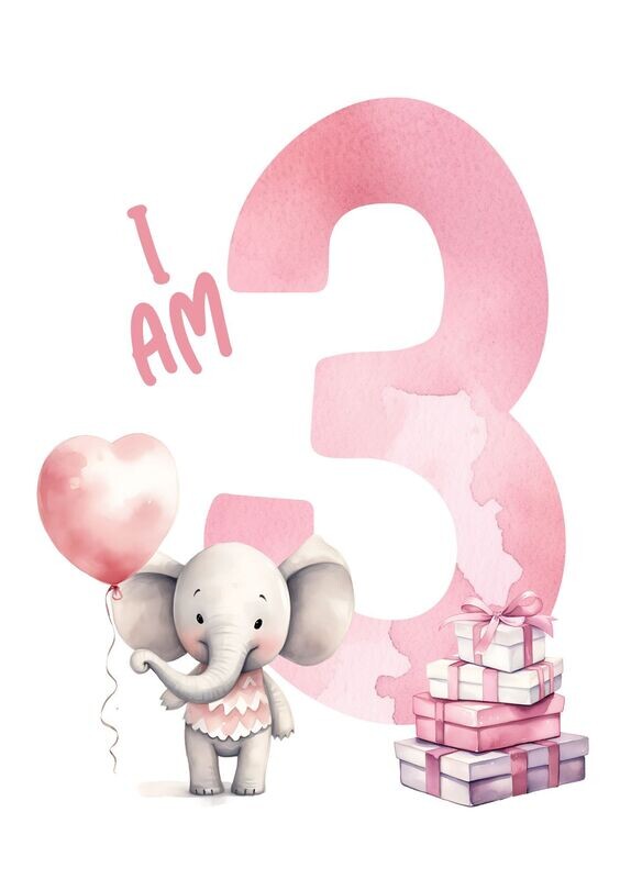 I Am 3 Elephant UV DTF