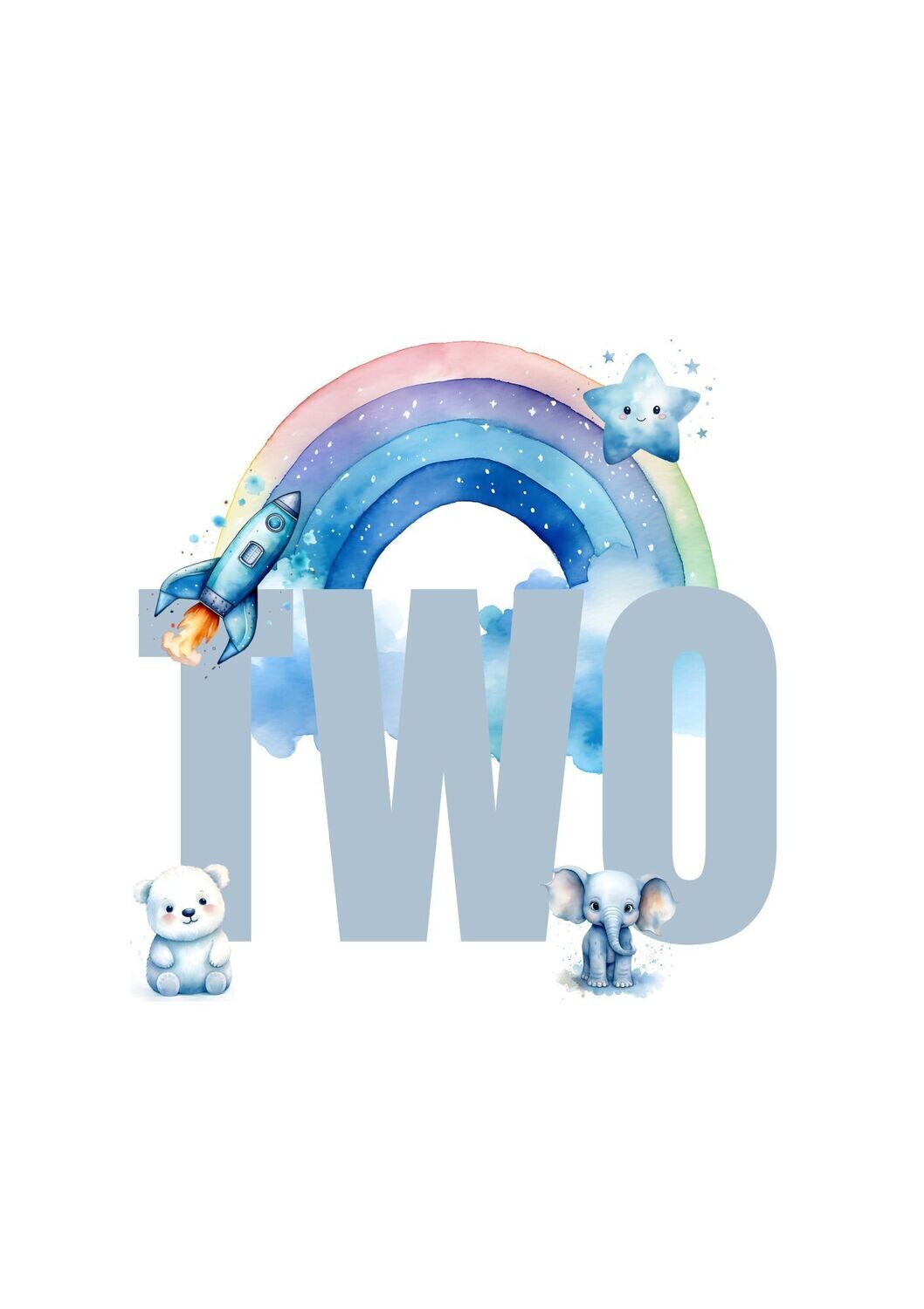 Blue Two Rainbow DTF