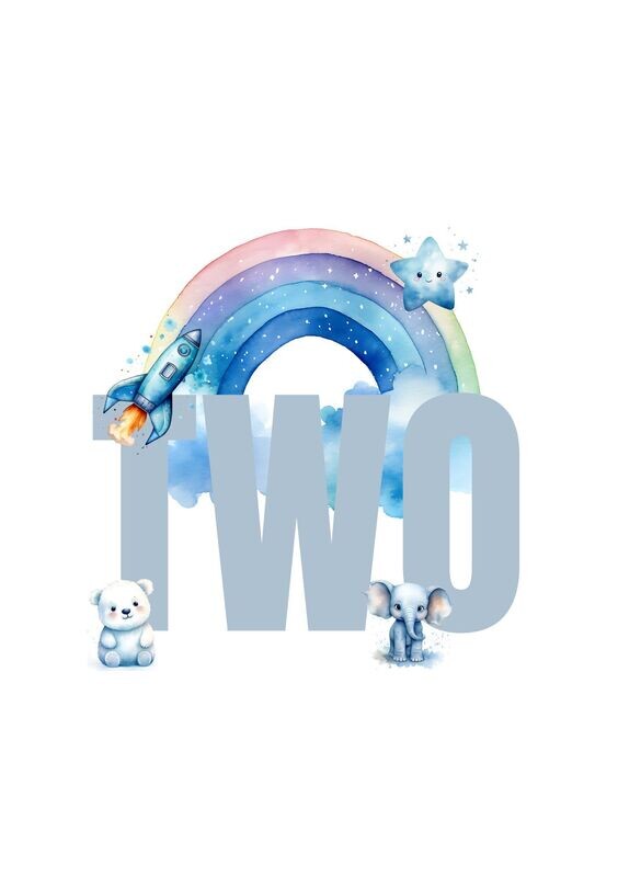 Blue Two Rainbow UV DTF