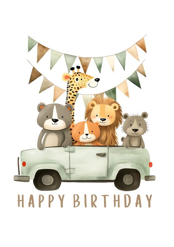 Birthday Safari Design Two UV DTF
