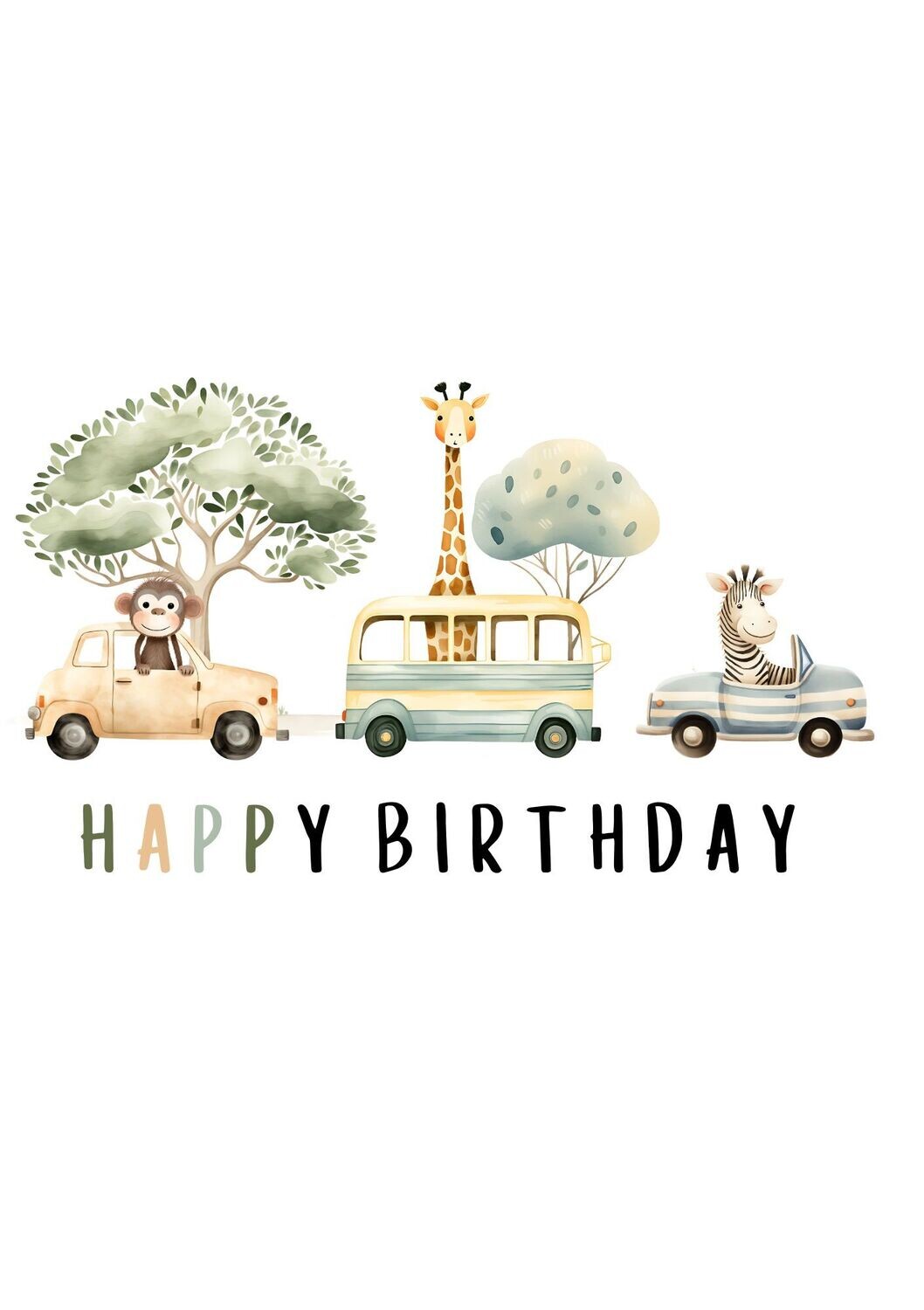 Birthday Safari Design Four DTF