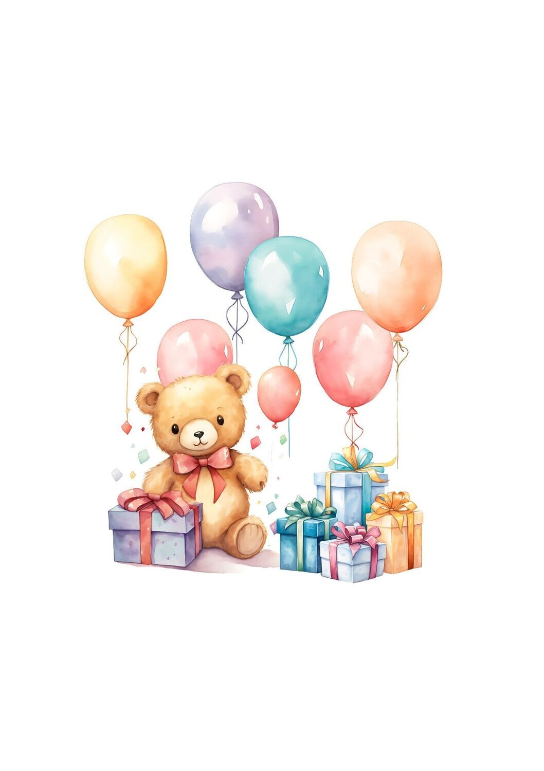 Birthday Bear Balloon DTF