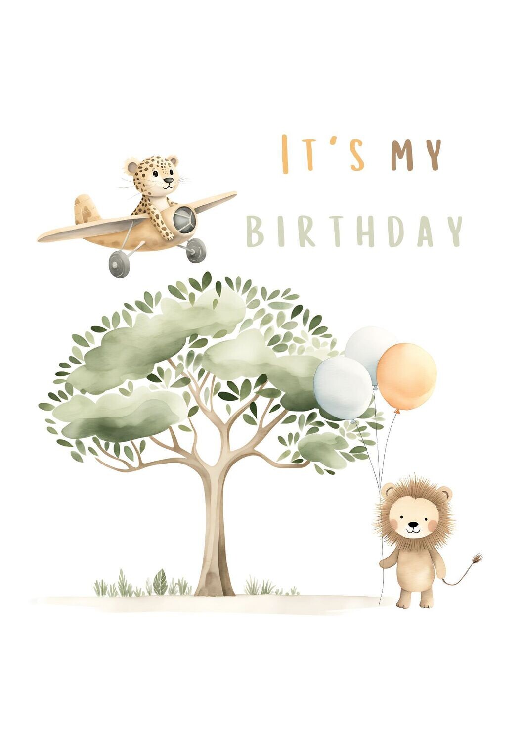 Birthday Safari Design Three UV DTF