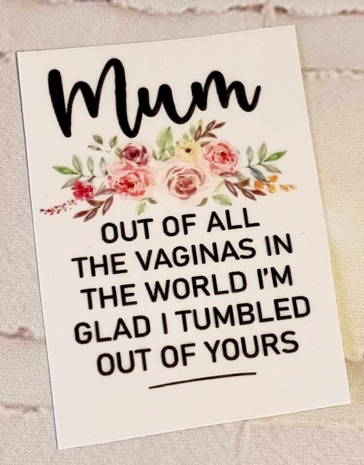 Funny Mum Quote UV DTF