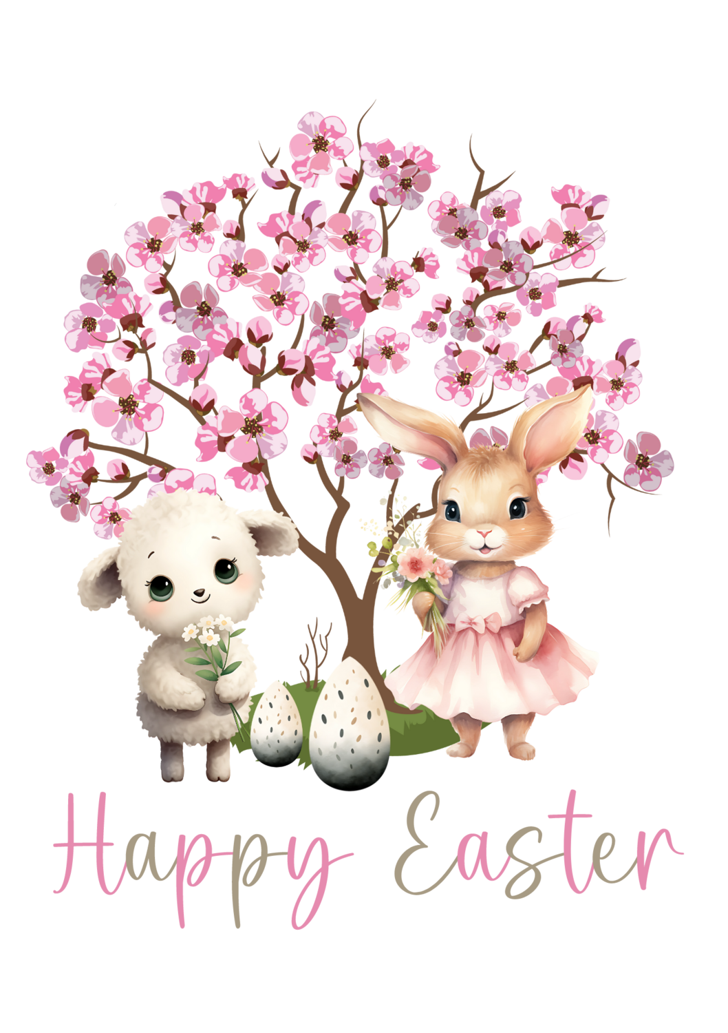 Easter Bunny &amp; Lamb Blossom DTF