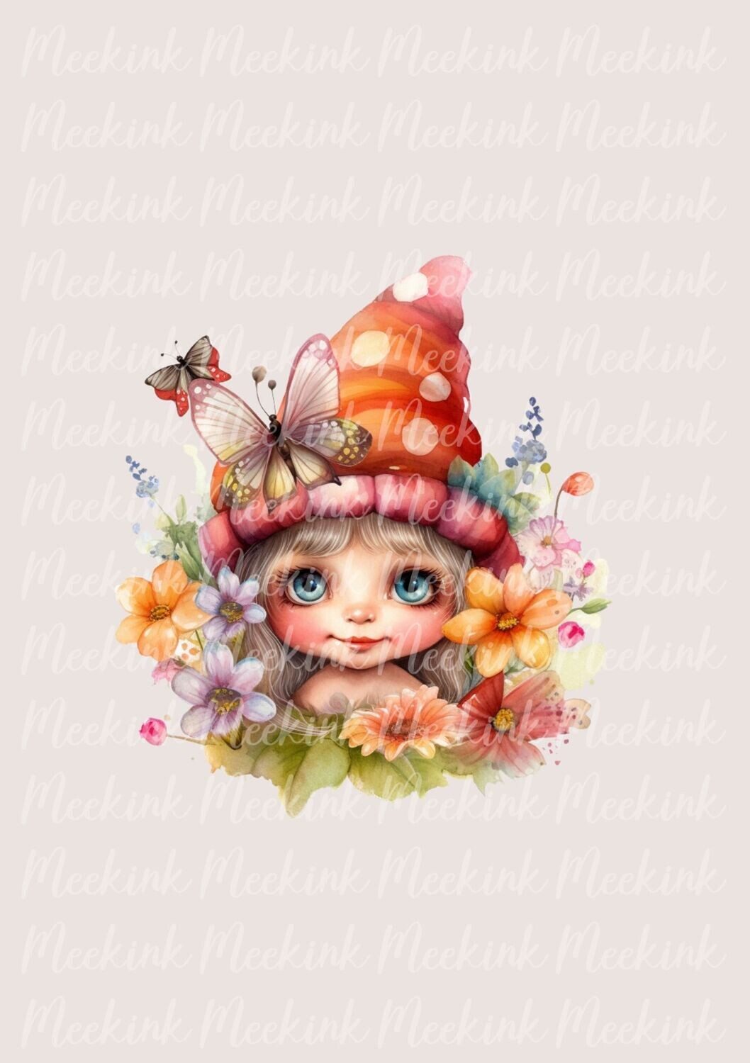 Butterfly Gnome Girl Design Three