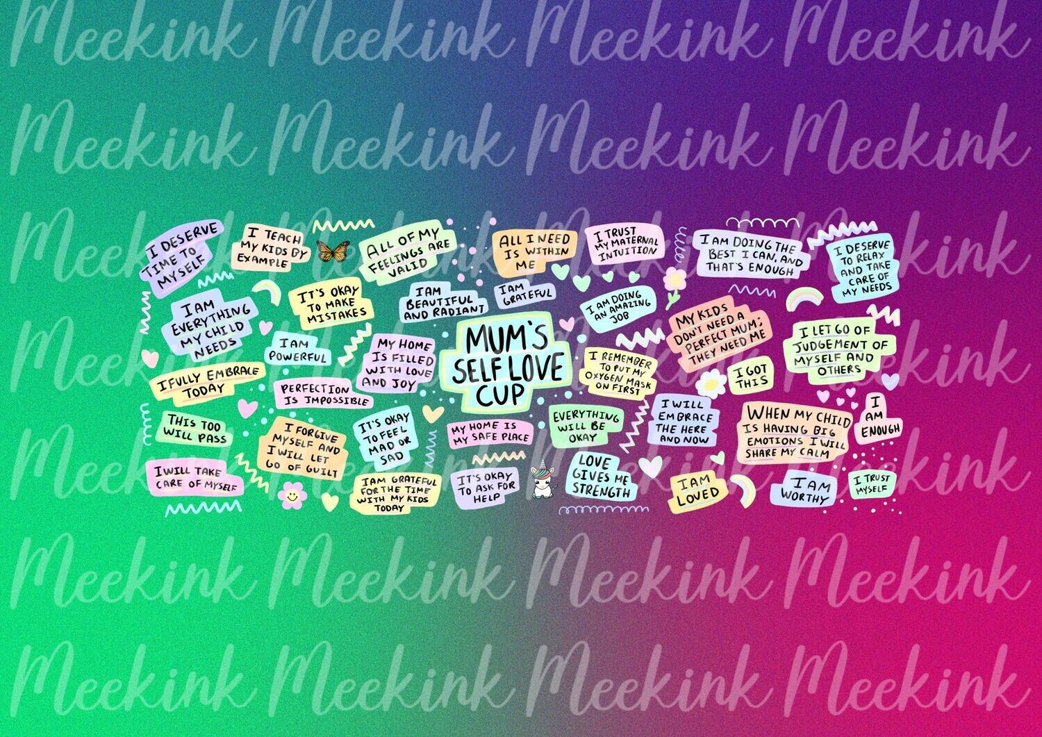 x2 Mums Self Love 11oz Cup Wrap Sub Sheet