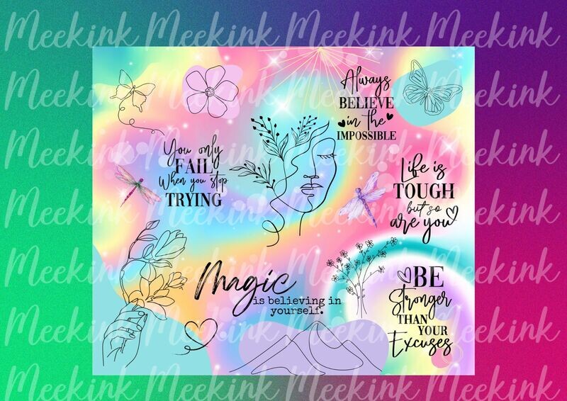 Motivational 20oz Tumbler Wrap Sub Sheet