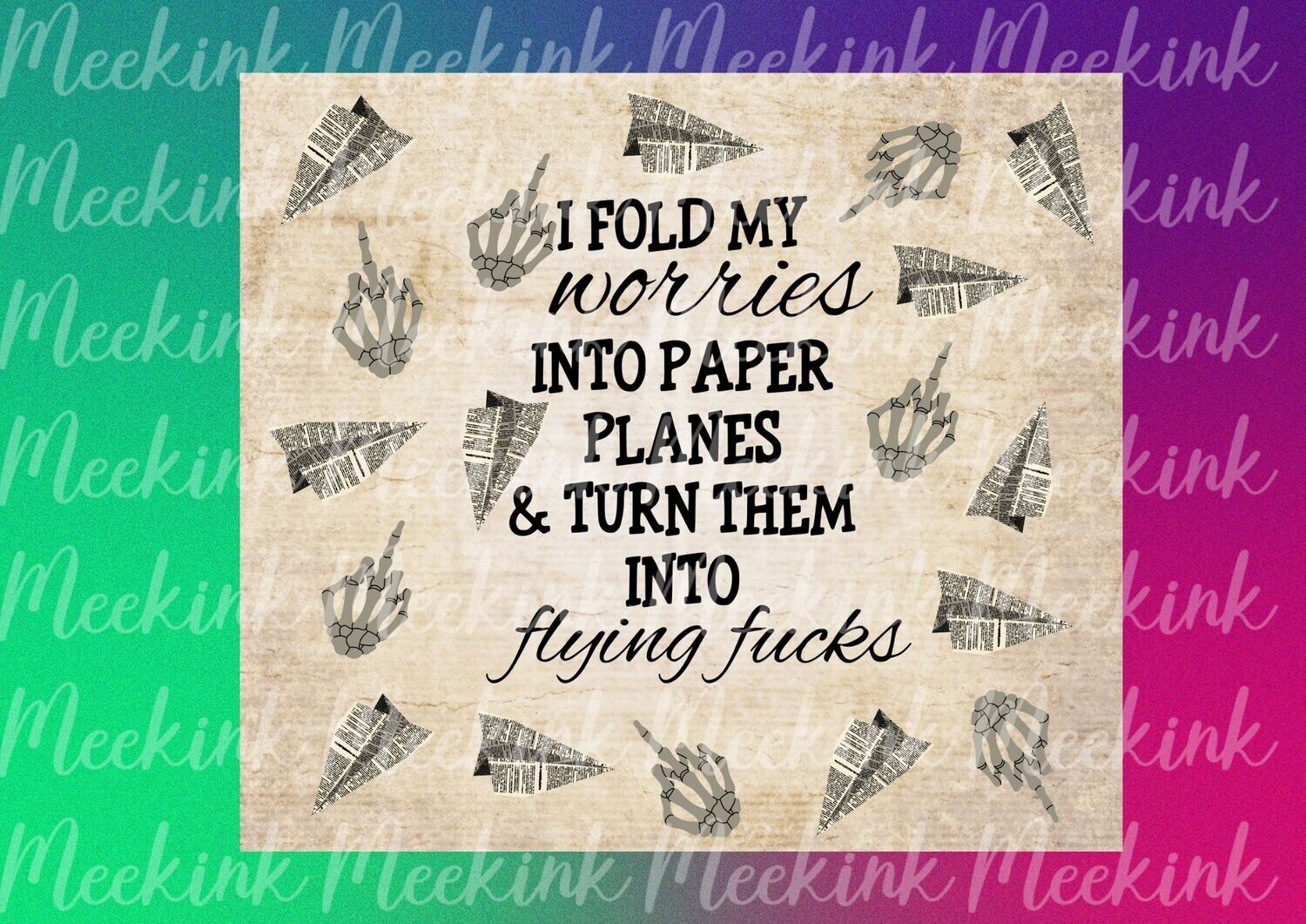 Flying Fu*k 20oz Tumbler Wrap Sub Sheet