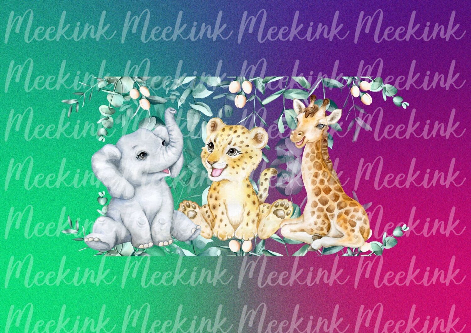 Safari Animals 2 12oz Sippy Cup Wrap Sub Sheet