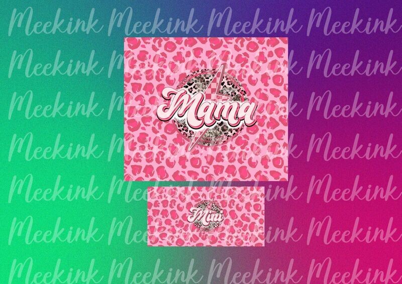 Mama &amp; Mini Pink Leopard 20oz &amp; 12oz Sippy Tumbler Wrap Sub Sheet