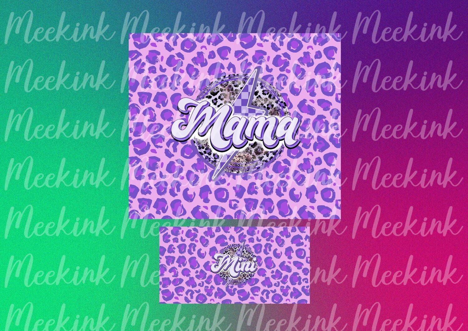 Mama &amp; Mini Purple Leopard 20oz &amp; 12oz Sippy Tumbler Wrap Sub Sheet