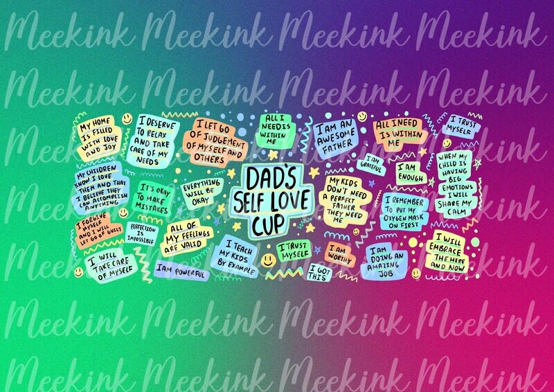 x2 Dads Self Love 11oz Cup Wrap Sub Sheet