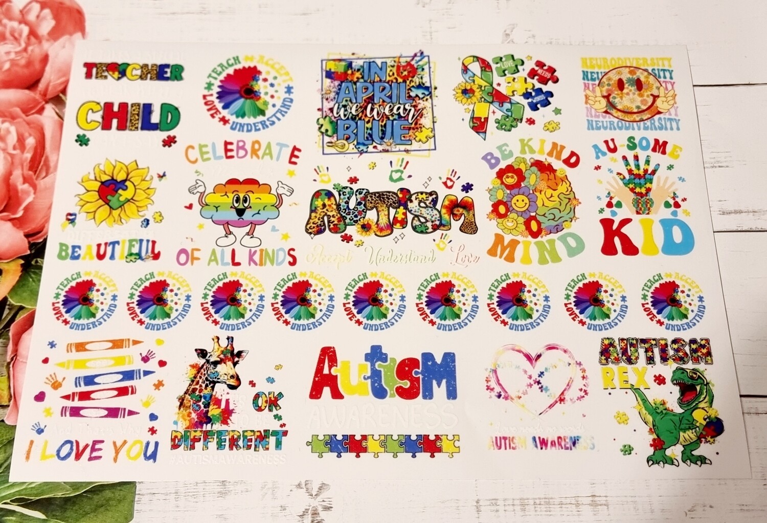 Autism Awareness A4 Theme Sheet