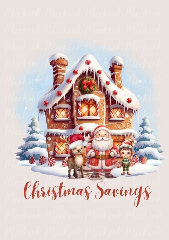 Christmas Savings Money Tin UVDTF