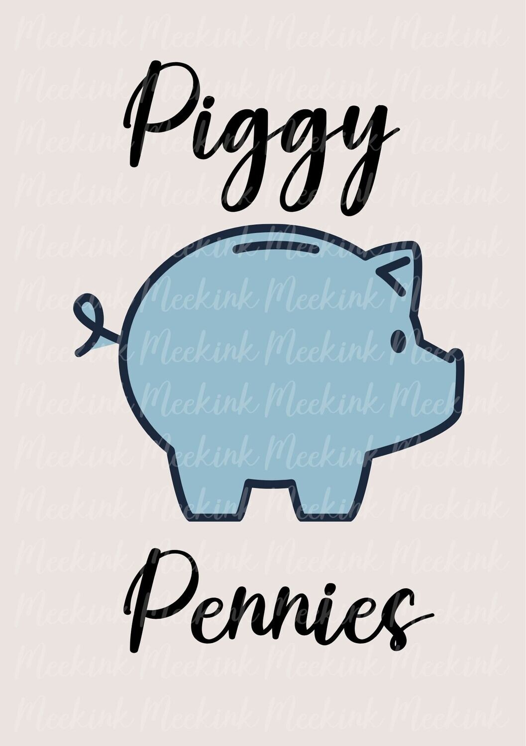 Piggy Pennies Blue Money Tin UVDTF