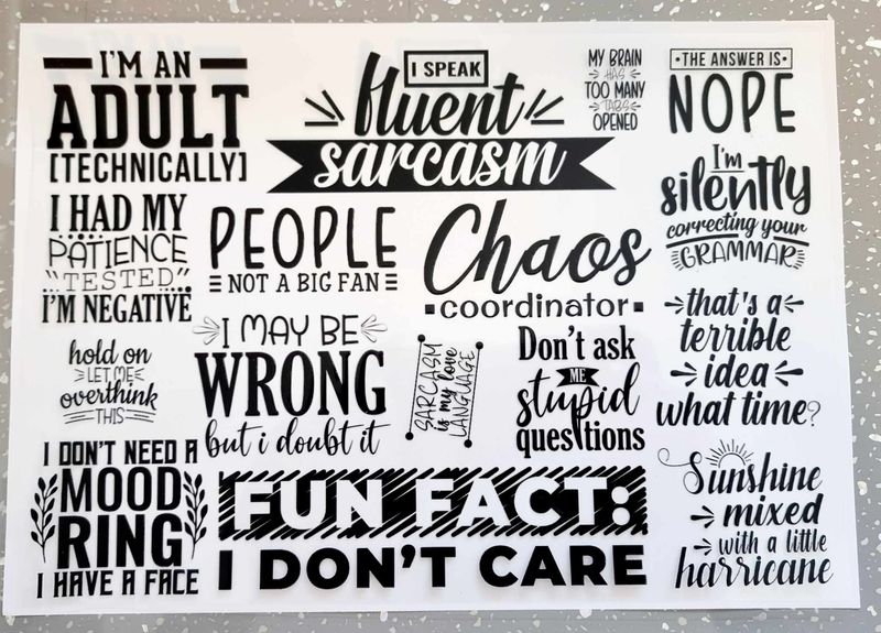 Sarcasm A4 Theme Sheet
