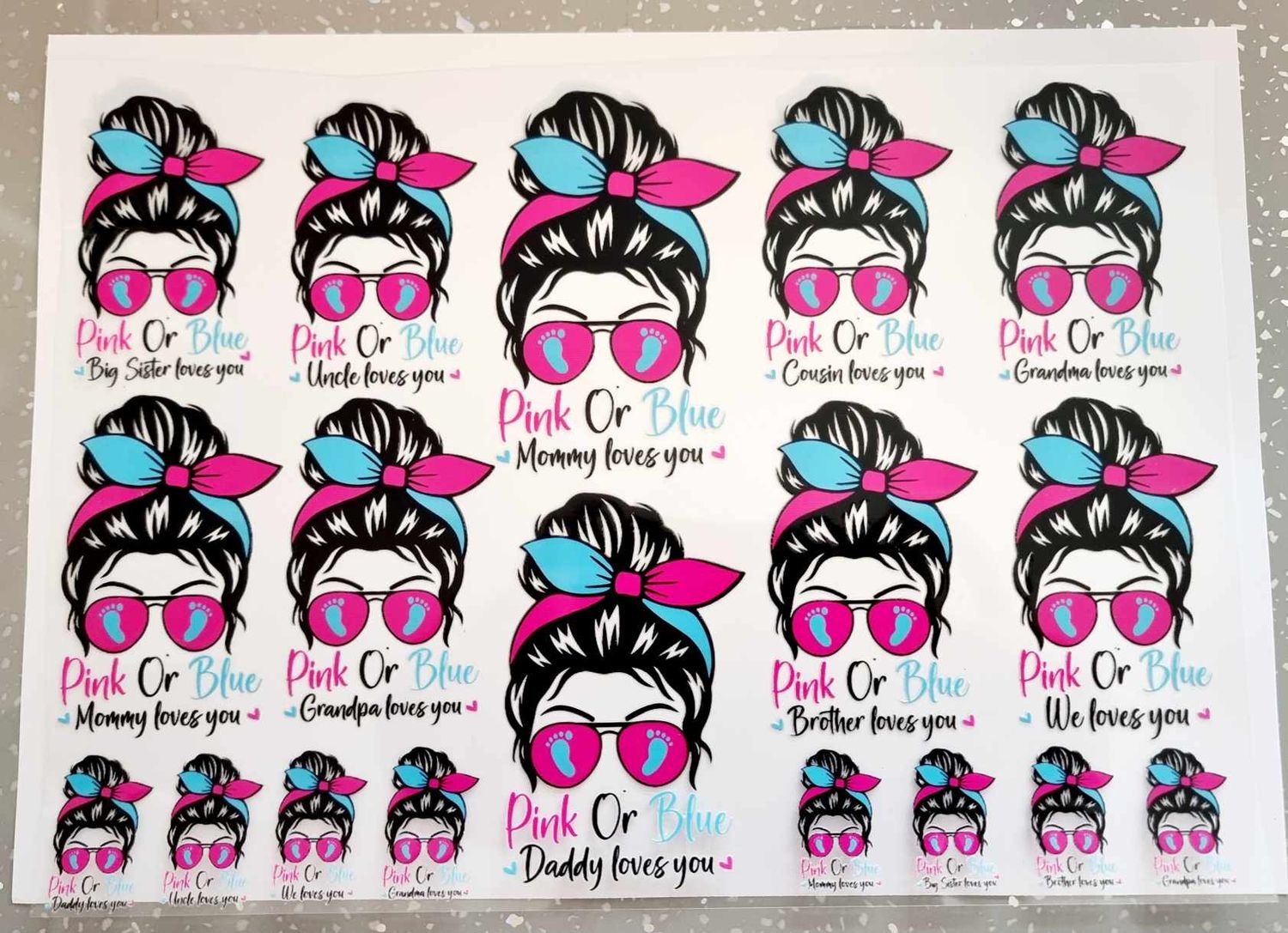 Pink or Blue A4 Theme Sheet