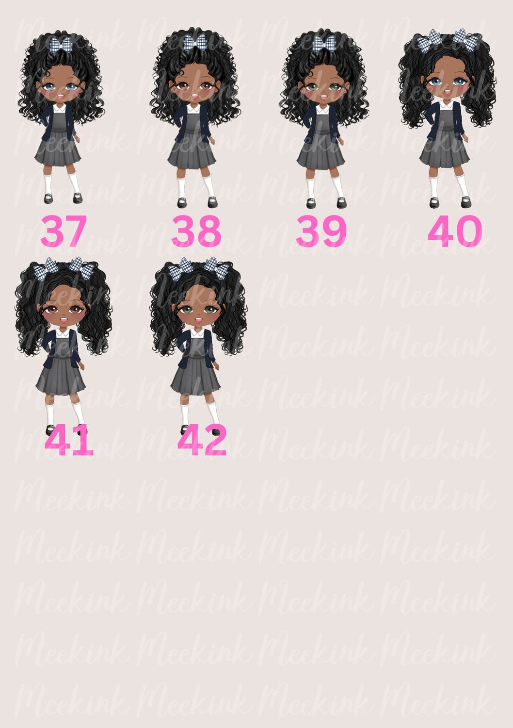 School Girl Character Doll UVDTF or DTF Decal
