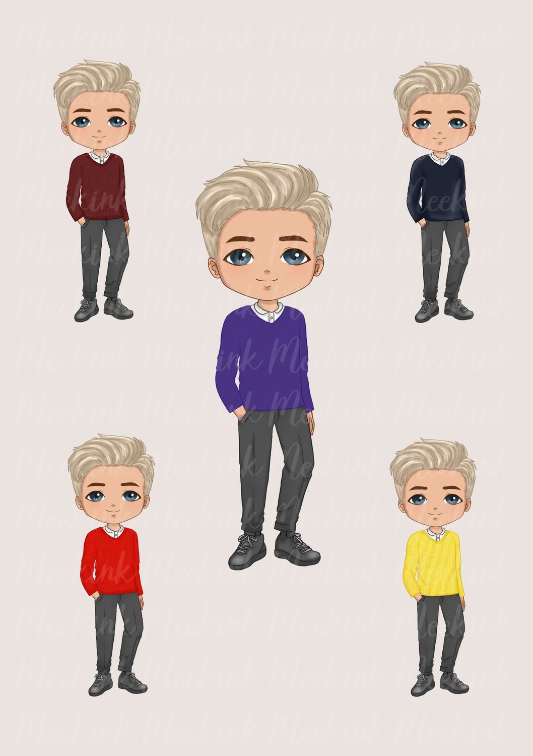 School Boy Character Doll UVDTF or DTF Decal
