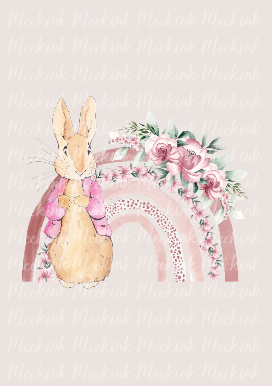 Rabbit &amp; Rainbow Pink