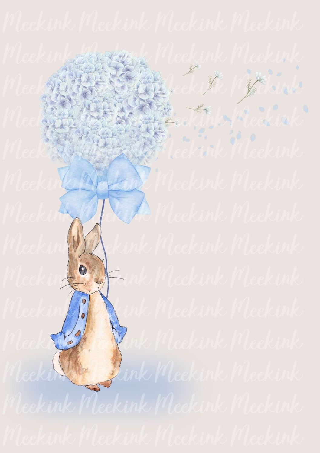 Bunny Rabbit Blue Jacket Floral