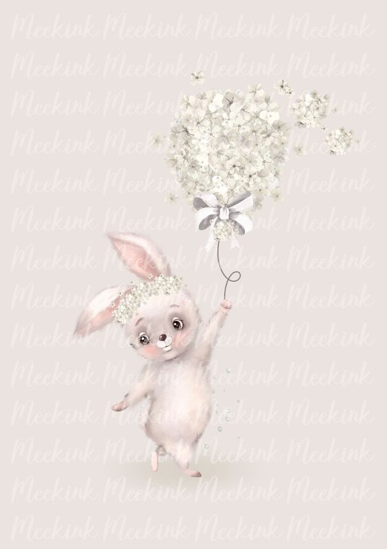 Bunny Rabbit Beige Floral