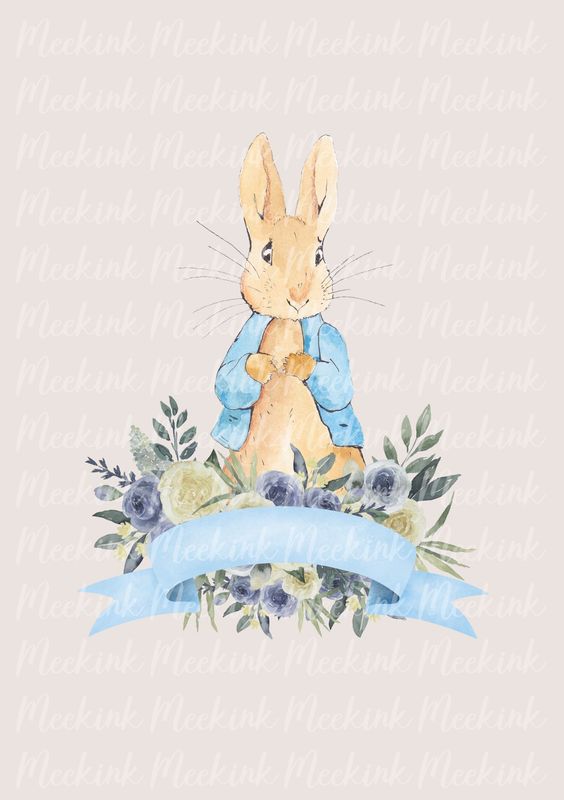 Blue Rabbit Rose Blue Banner