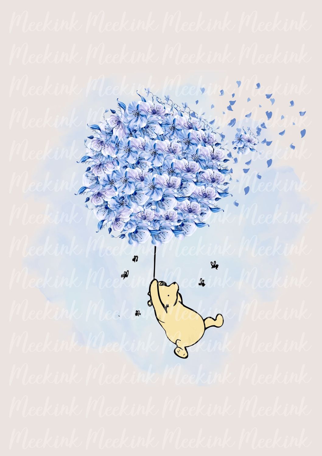 Blue Floral Balloon